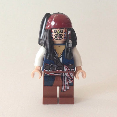 LEGO Minifigure-Captain Jack Sparrow Cannibal-Pirates of the Caribbean-POC010-Creative Brick Builders